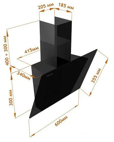 Кухонная вытяжка Backer AH60A-G6L200 BK Glass