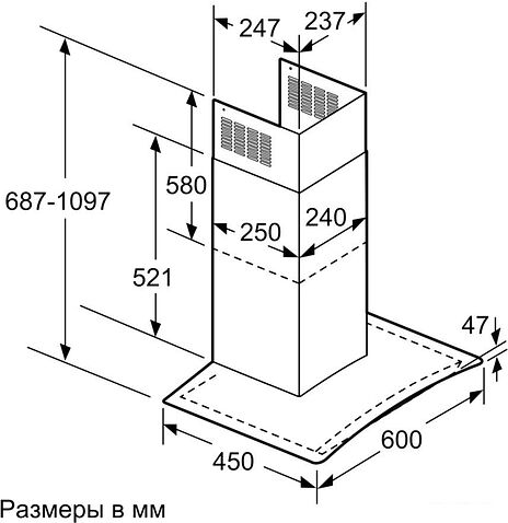 Кухонная вытяжка Bosch DWA06E652