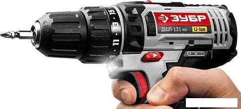 Дрель-шуруповерт Зубр ДШЛ-121 КН (c 2-мя АКБ, кейс)