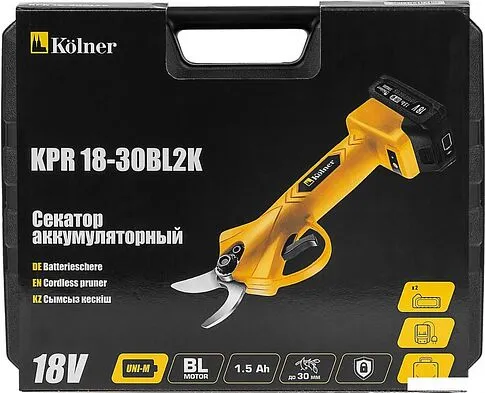 Секатор Kolner KPR 18-30BL2K (с 2-мя АКБ, кейс)
