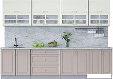 Готовая кухня Интерлиния Мила Шато 3.0Б (белый/луна/серый каспий)