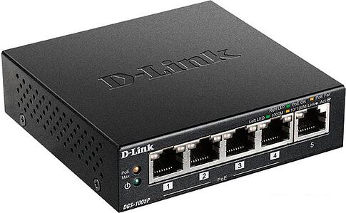 Неуправляемый коммутатор D-Link DGS-1005P/B1A