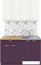 Готовая кухня Агута Альфа 1.2 (виола/сатин/дуб бунратти)