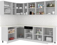 Угловая кухня Кортекс-мебель Корнелия Экстра 1.5x2.7м (дуб сонома/марсель)