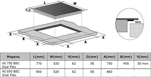 Варочная панель Weissgauff HI 950 BSC Dual Flex