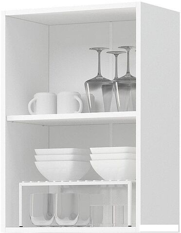 Шкаф навесной Mio Tesoro Пасадена ШВ 500 (белый/ателье светлое)