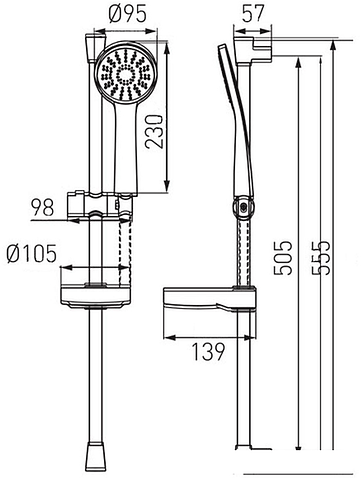 Душевой гарнитур Ferro Belis N180B