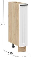 Шкаф напольный Трия Лорас 1Н15К (дуб крафт золотой/холст белый)