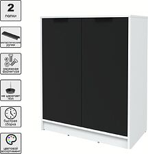 Тумба Интерлиния Концепт КТ-Т84 (черный/белый платинум)