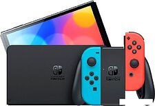 Игровая приставка Nintendo Switch OLED (черный, с неоновыми Joy-Con)