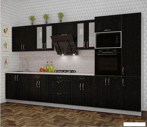 Готовая кухня Интерлиния Мила Крафт 3.6 (дуб английский)