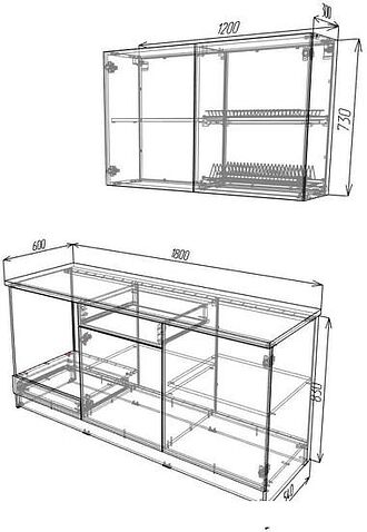 Готовая кухня ЭлиГард Urban 1.8 (белый)