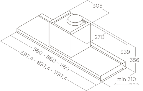 Кухонная вытяжка Elica Lever IX/A/56 PRF0160153