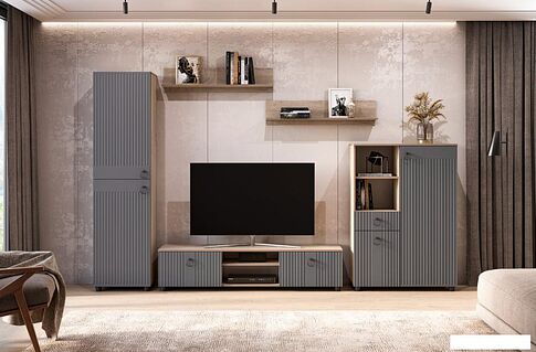 Тумба Mio Tesoro Вудхилл для телевидеоаппаратуры (эндгрейн/графит)