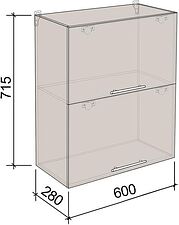 Шкаф навесной Артём-Мебель 600мм СН-114.33 (ДСП бетон спаркс лайт)