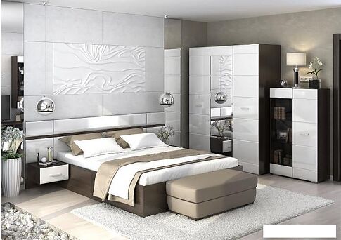 Тумба Стендмебель Вегас ТБ 2 (белый глянец-венге)