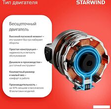 Ударная дрель-шуруповерт StarWind CDBT16-2.0/2HS1 (с 2-мя АКБ, кейс)