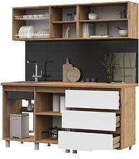 Готовая кухня Стендмебель Хелен 1.7 (белый/дуб крафт золотой)