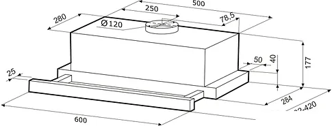 Кухонная вытяжка Krona Kamilla 600 Glass (черный)