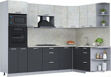 Готовая кухня Интерлиния Мила Лайт 1.68x2.8 правая (бетон лайт/антрацит/опал светлый)
