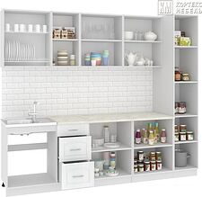 Готовая кухня Кортекс-мебель Корнелия Ретро 2.3м (ясень белый/марсель) Готовая кухня Кортекс-мебель Корнелия Ретро 2.3м (ясень белый/марсель)