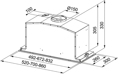 Кухонная вытяжка Franke Inca Lux FBI 537 XS/BK 305.0528.070