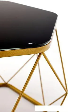 Журнальный столик RasGar Арена (золотой/стекло черное)