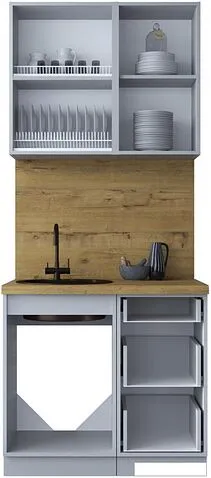 Готовая кухня Интерлиния Мила Шато 0.9Б (белый/белый/кастилло темный)