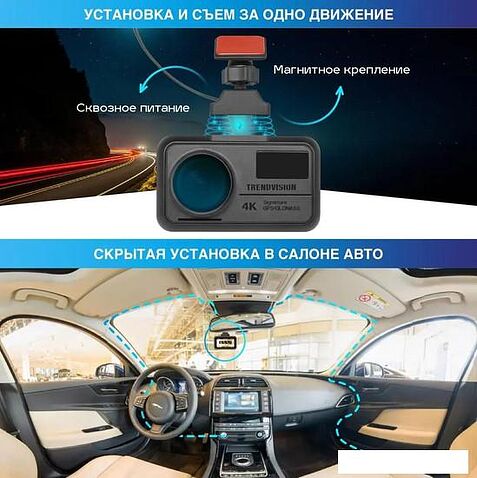 Видеорегистратор-радар детектор-GPS информатор (3в1) TrendVision Hybrid Signature Real 4K