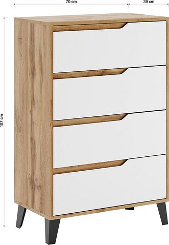 Комод ЭлиГард Eyva 4S (дуб вотан/белый)