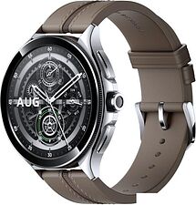 Умные часы Xiaomi Watch 2 Pro (серебристый, с коричневым кожаным ремешком, международная версия) Умные часы Xiaomi Watch 2 Pro (серебристый, с коричневым кожаным ремешком, международная версия)
