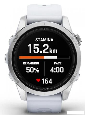 Умные часы Garmin Epix Pro Gen 2 Standard 42 мм (серебро/белый камень)