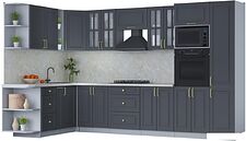 Готовая кухня Интерлиния Мила Шато 1.88x3.4 ВТ левая (пепел/пепел/опал светлый)