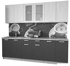 Готовая кухня Интерлиния Мила 24 (дуб золотой-антрацит-дуб бунратти) Готовая кухня Интерлиния Мила 24 (дуб золотой-антрацит-дуб бунратти)