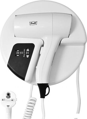 Сушилка для волос Puff 1202B (белый, с доп. розеткой)