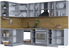Готовая кухня Интерлиния Тренд 1.7x2.8 левая (луна/луна/бискайская сосна)