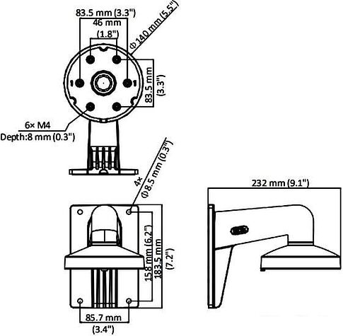 Кронштейн Hikvision DS-1273ZJ-PT6