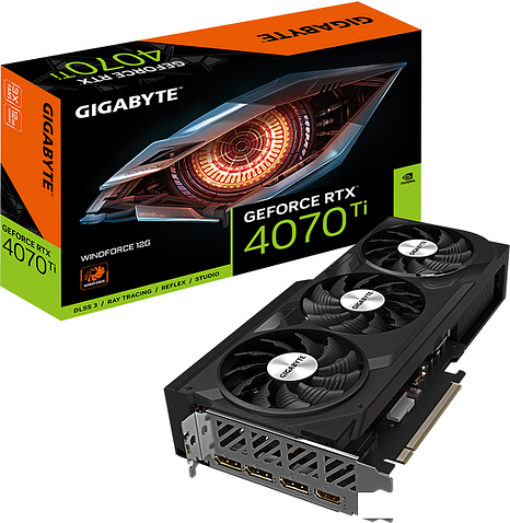 Видеокарта Gigabyte GeForce RTX 4070 Ti Windforce 12G GV-N407TWF3-12GD