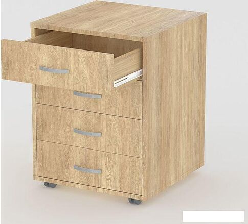Тумба Seven Dreams SD-253 выкатная 4 ящика (дуб сонома)