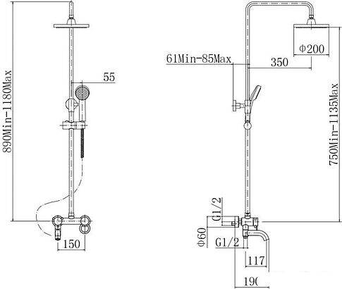 Душевая система Fashun A2422