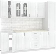 Готовая кухня Кортекс-мебель Корнелия Ретро 2.4м без столешницы (ясень белый) Готовая кухня Кортекс-мебель Корнелия Ретро 2.4м без столешницы (ясень белый)