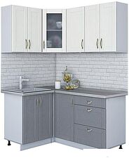 Готовая кухня Интерлиния Мила Крафт 1.2x1.6 (дуб серый/дуб полярный/травертин серый)