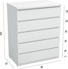 Комод Involux Престон 226T003 (белый структурный)