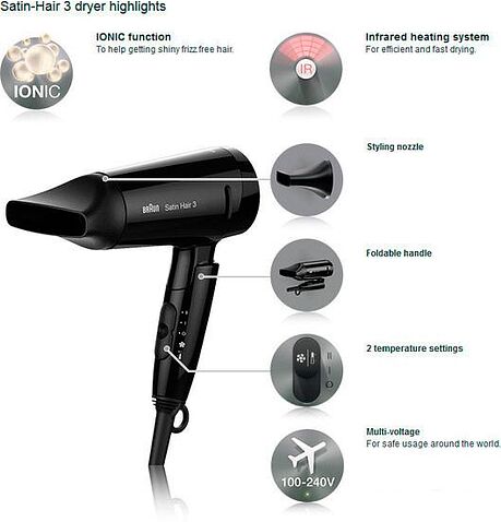 Фен Braun Satin-Hair 3 (HD 350)
