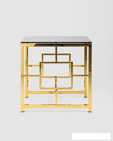 Журнальный столик Stool Group Бруклин 55x55 EET-013 (стекло smoke/сталь золото)