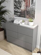 Комод Горизонт Нео 1050 6 ящиков (серый графит)