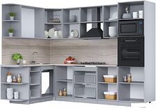 Готовая кухня Интерлиния Мила Лайт 1.68x2.8 левая (персидский жемчуг/дуб веллингтон/серый каспий)