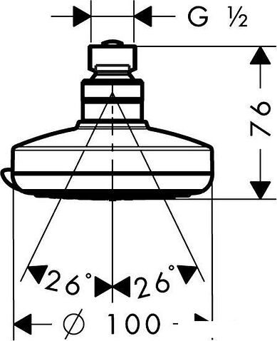 Верхний душ Hansgrohe Croma 100 Vario [27441000]