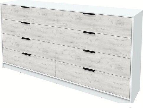 Комод Интерлиния Концепт КТ-К197 (дуб белый/белый платинум)