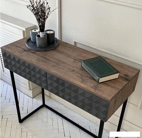 Консольный стол Shtabe Simple 7011 эко (графит/дуб веллингтон/черный)